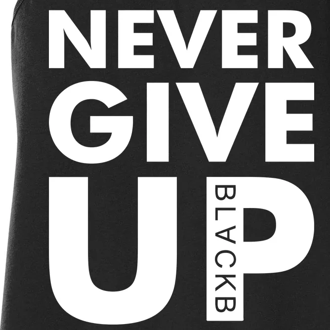 Never Give Up Black Liverpool Women's Racerback Tank