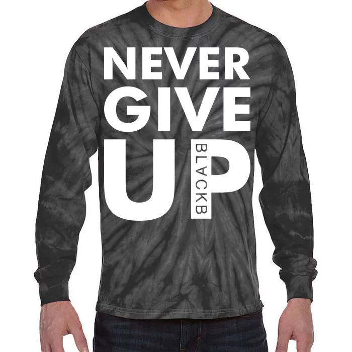 Never Give Up Black Liverpool Tie-Dye Long Sleeve Shirt