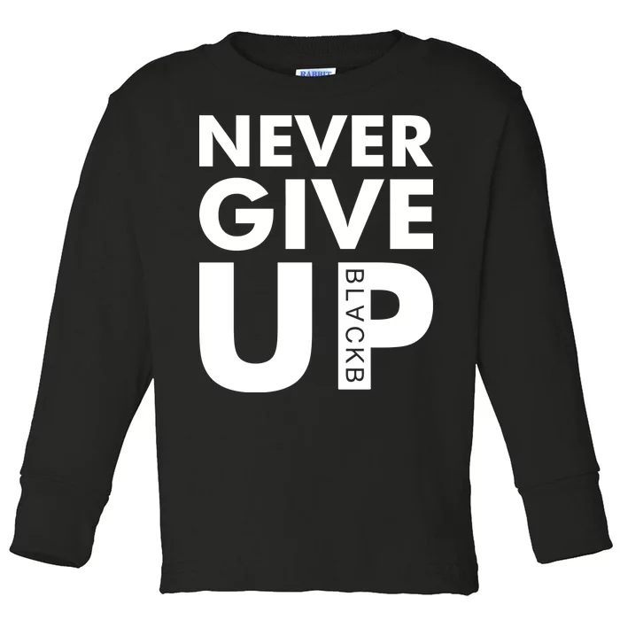 Never Give Up Black Liverpool Toddler Long Sleeve Shirt