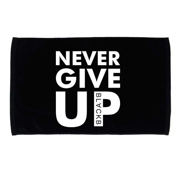 Never Give Up Black Liverpool Microfiber Hand Towel