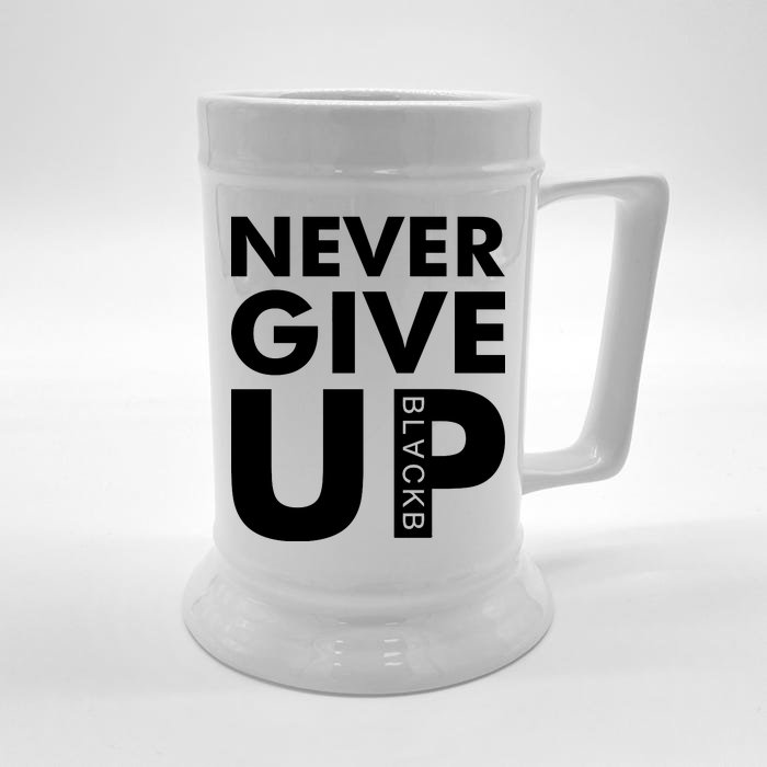 Never Give Up Black Liverpool Front & Back Beer Stein