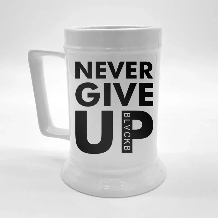 Never Give Up Black Liverpool Front & Back Beer Stein