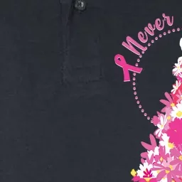 Never Give Up Breast Cancer Awareness Floral Softstyle Adult Sport Polo