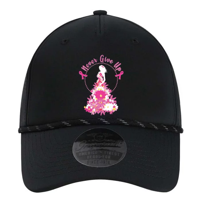 Never Give Up Breast Cancer Awareness Floral Performance The Dyno Cap