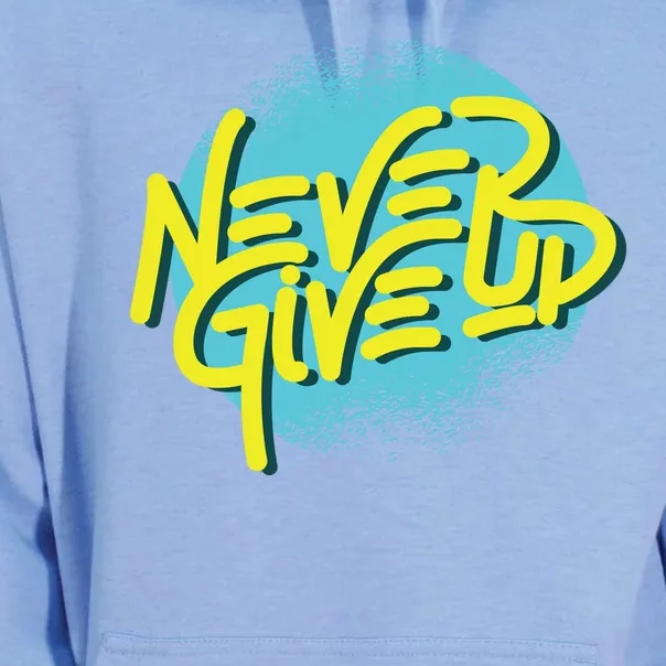 Never Give Up Motivational Unisex Surf Hoodie