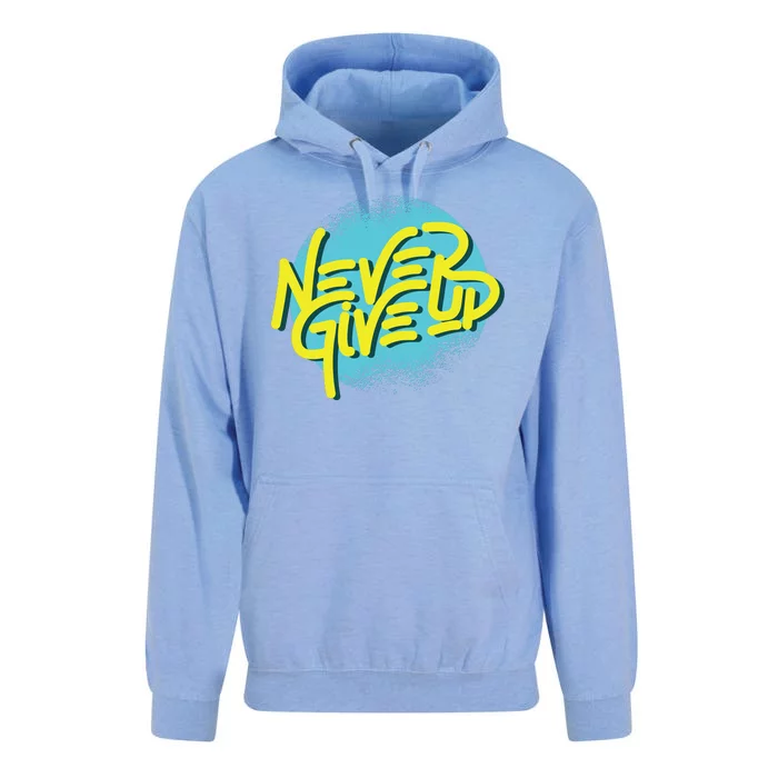 Never Give Up Motivational Unisex Surf Hoodie