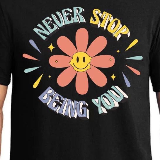 Never Stop Being You Flower Pajama Set