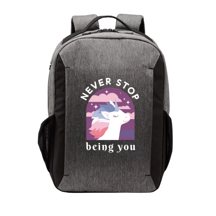 Never Stop Being You Unicorn Vector Backpack