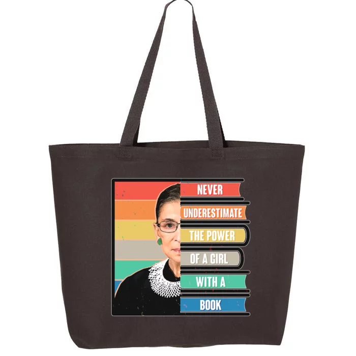 Never Underestimate A Girl With A Book RBG Tribute 25L Jumbo Tote