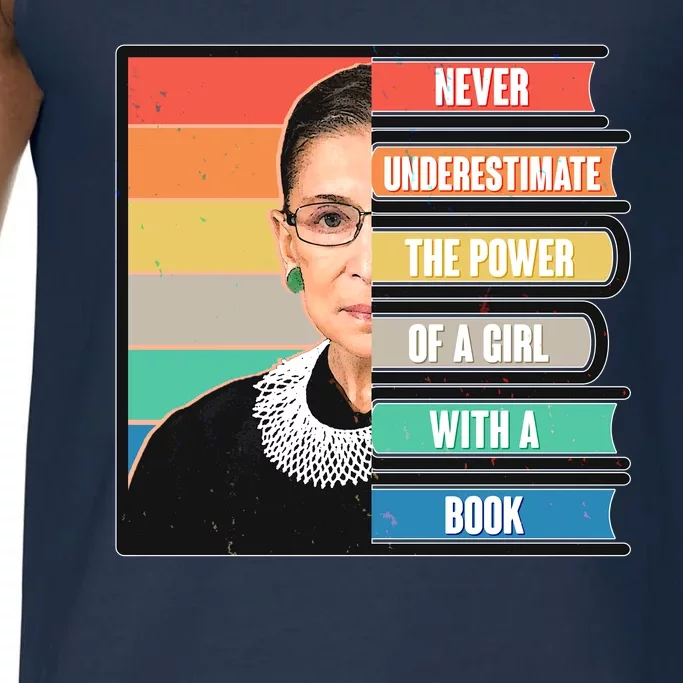 Never Underestimate A Girl With A Book RBG Tribute Comfort Colors® Tank Top