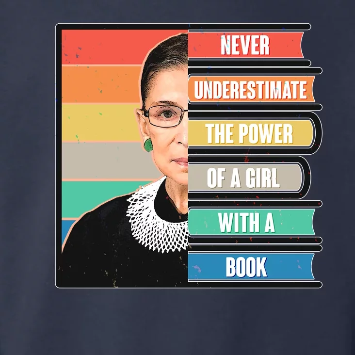 Never Underestimate A Girl With A Book RBG Tribute Toddler Hoodie