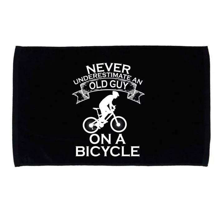 Never Underestimate An Old Guy On A Bike Microfiber Hand Towel