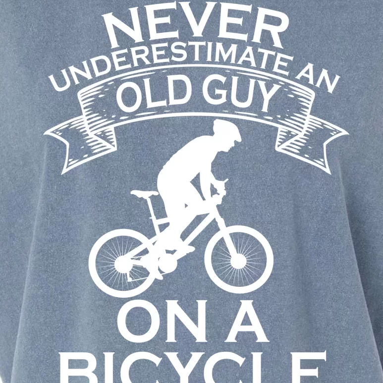 Never Underestimate An Old Guy On A Bike Garment-Dyed Women's Muscle Tee