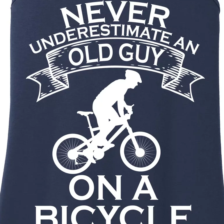 Never Underestimate An Old Guy On A Bike Ladies Essential Tank