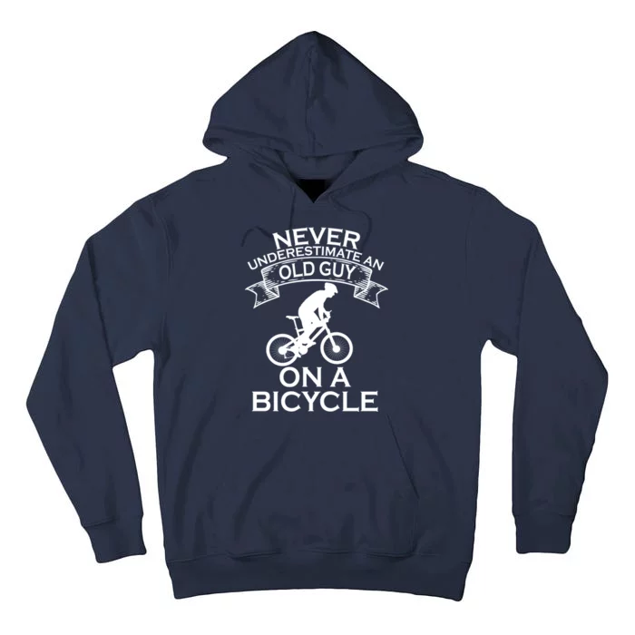 Never Underestimate An Old Guy On A Bike Tall Hoodie