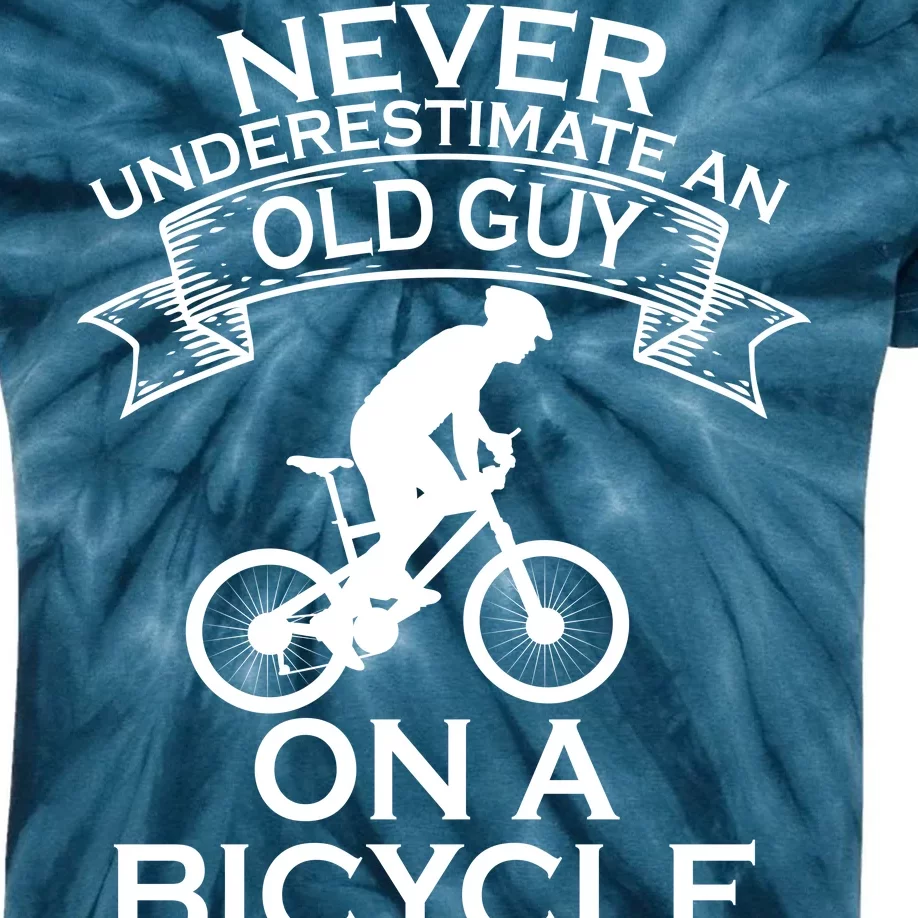 Never Underestimate An Old Guy On A Bike Kids Tie-Dye T-Shirt