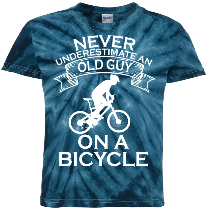 Never Underestimate An Old Guy On A Bike Kids Tie-Dye T-Shirt