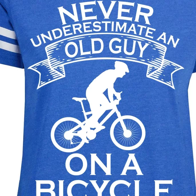 Never Underestimate An Old Guy On A Bike Enza Ladies Jersey Football T-Shirt