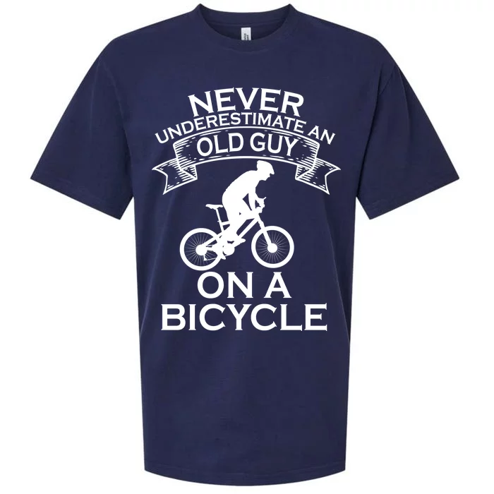 Never Underestimate An Old Guy On A Bike Sueded Cloud Jersey T-Shirt