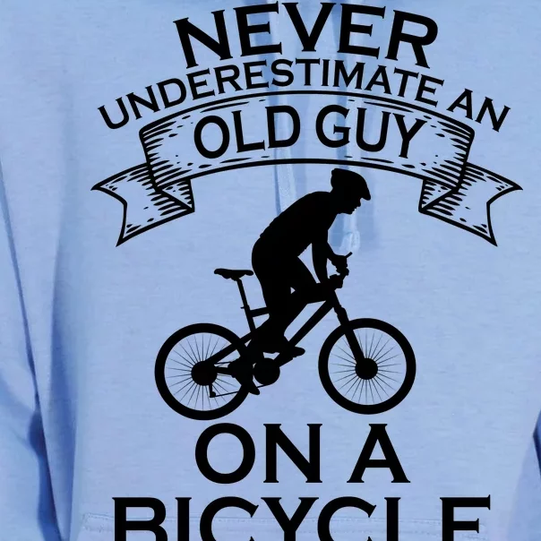 Never Underestimate An Old Guy On A Bike Unisex Surf Hoodie