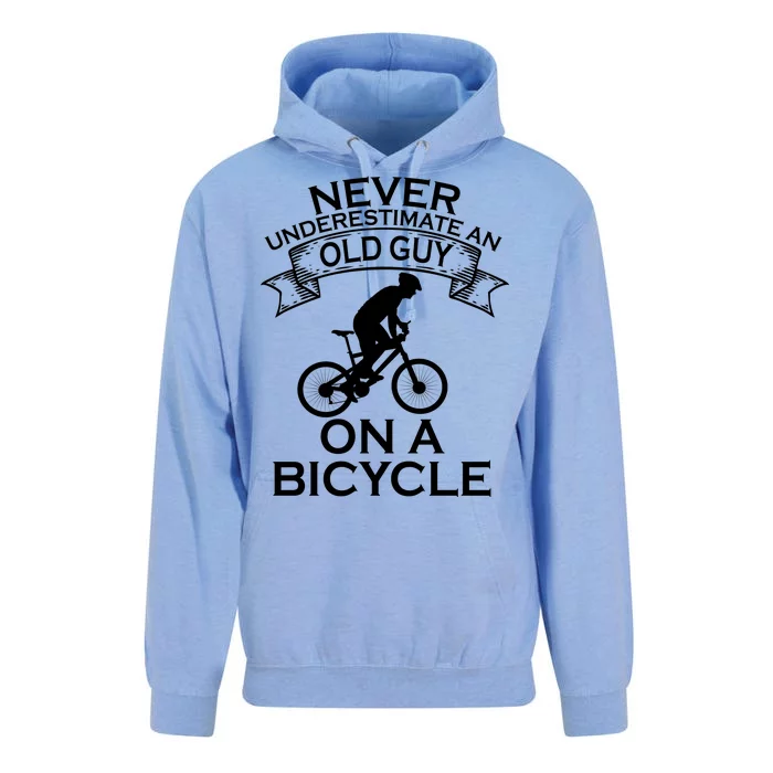 Never Underestimate An Old Guy On A Bike Unisex Surf Hoodie