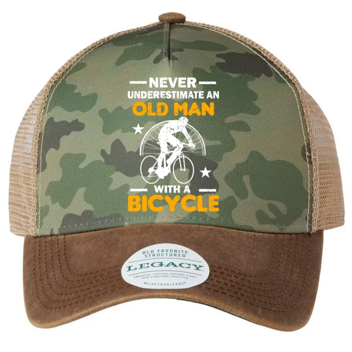 Never Underestimate An Old Man With A Bicycle Legacy Tie Dye Trucker Hat