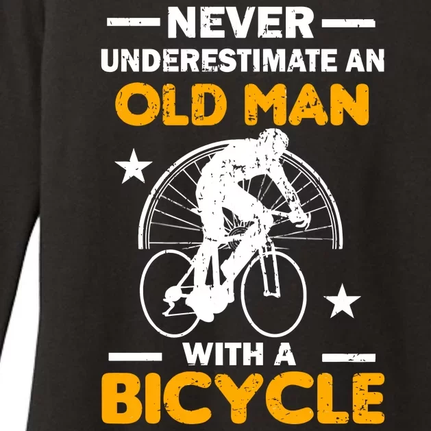 Never Underestimate An Old Man With A Bicycle Womens CVC Long Sleeve Shirt