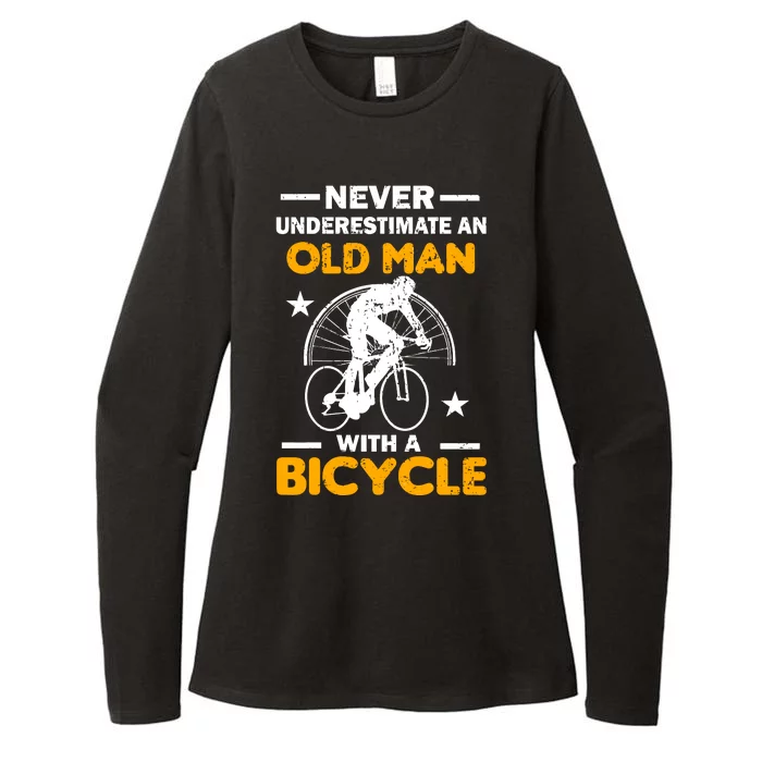 Never Underestimate An Old Man With A Bicycle Womens CVC Long Sleeve Shirt