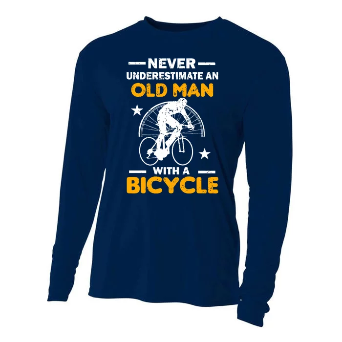 Never Underestimate An Old Man With A Bicycle Cooling Performance Long Sleeve Crew