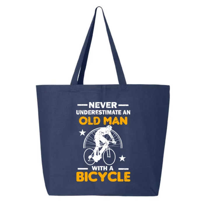 Never Underestimate An Old Man With A Bicycle 25L Jumbo Tote