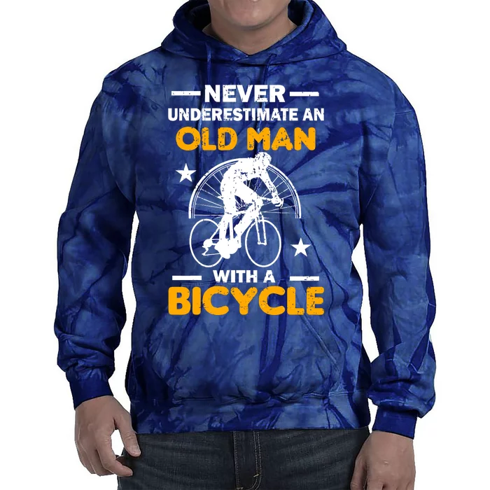 Never Underestimate An Old Man With A Bicycle Tie Dye Hoodie