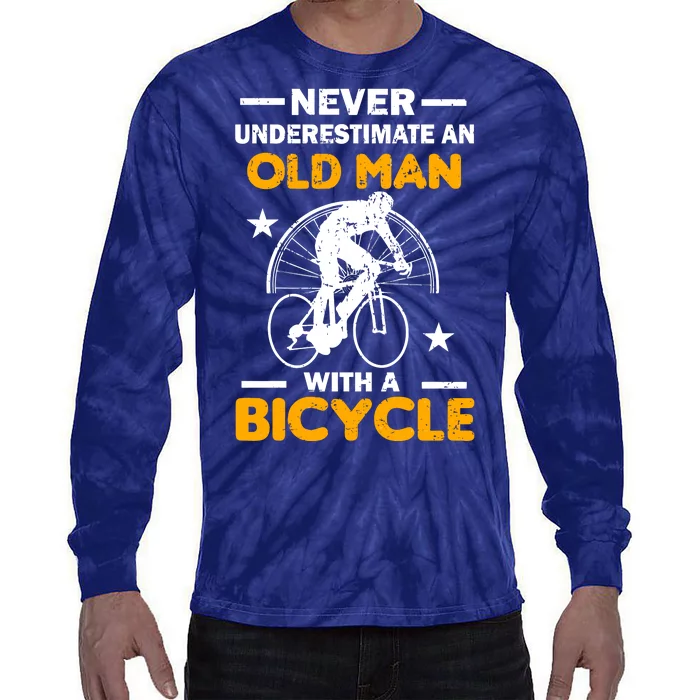 Never Underestimate An Old Man With A Bicycle Tie-Dye Long Sleeve Shirt