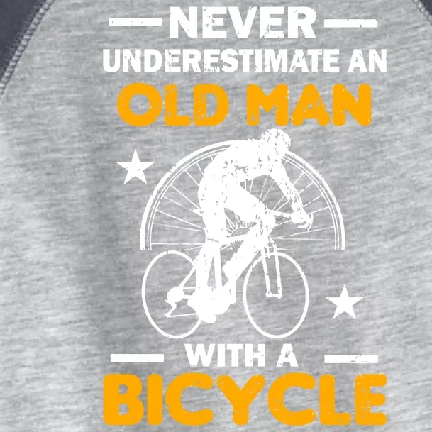 Never Underestimate An Old Man With A Bicycle Toddler Fine Jersey T-Shirt