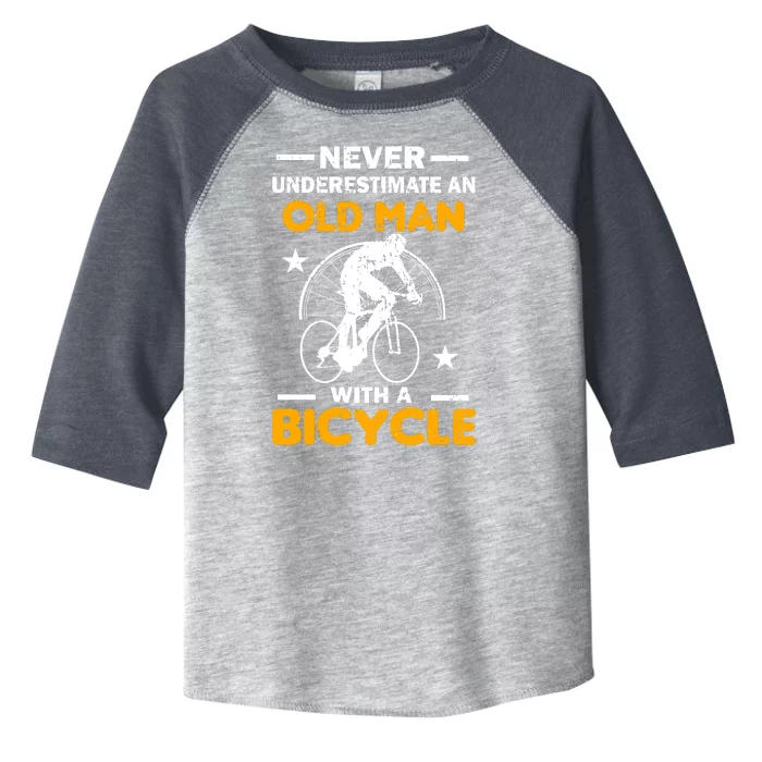 Never Underestimate An Old Man With A Bicycle Toddler Fine Jersey T-Shirt