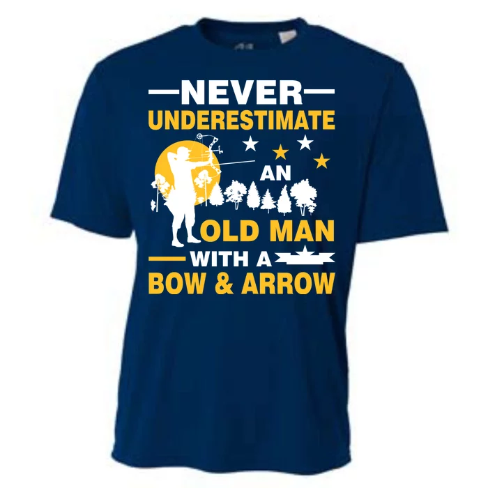 Never Underestimate An Old Man With A Bow & Arrow Cooling Performance Crew T-Shirt