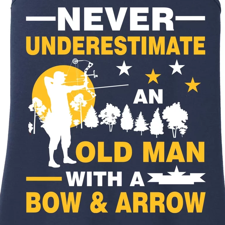 Never Underestimate An Old Man With A Bow & Arrow Ladies Essential Tank