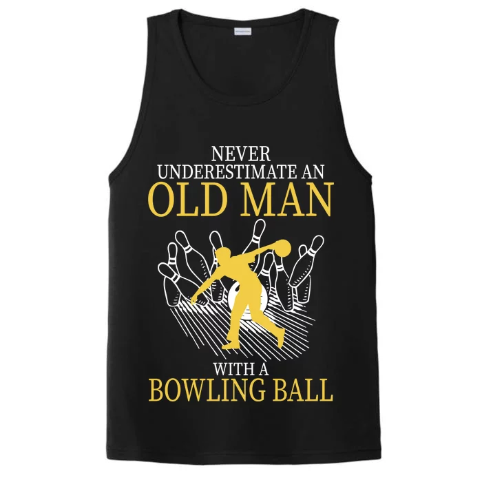 Never Underestimate An Old Man With A Bowling Ball Performance Tank