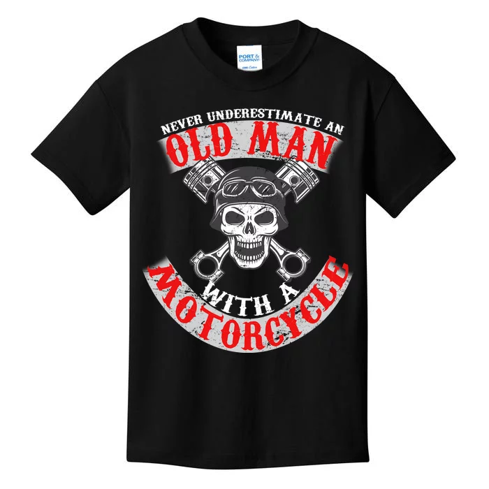 Never Underestimate An Old Man With A Motorcycle Kids T-Shirt