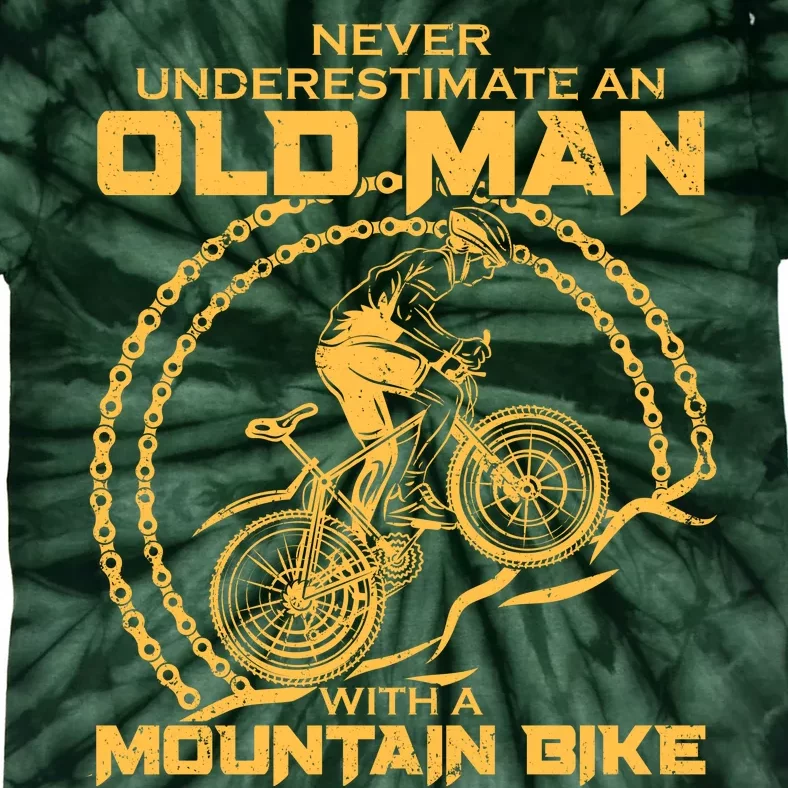 Never Underestimate An Old Man With A Mountain Bike Tie-Dye T-Shirt