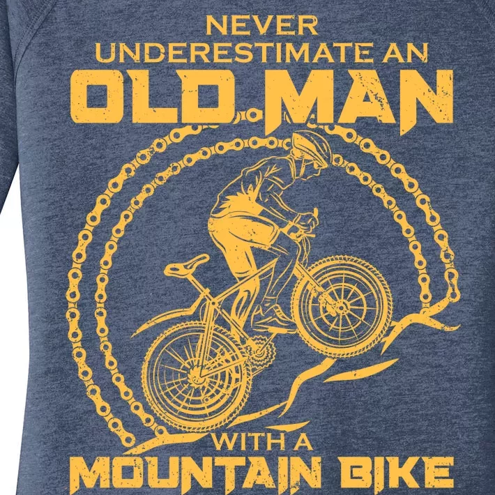 Never Underestimate An Old Man With A Mountain Bike Women's Perfect Tri Tunic Long Sleeve Shirt