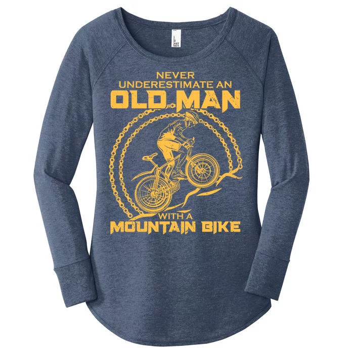 Never Underestimate An Old Man With A Mountain Bike Women's Perfect Tri Tunic Long Sleeve Shirt