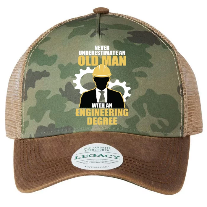 Never Underestimate An Old Man With An Engineering Degree Legacy Tie Dye Trucker Hat