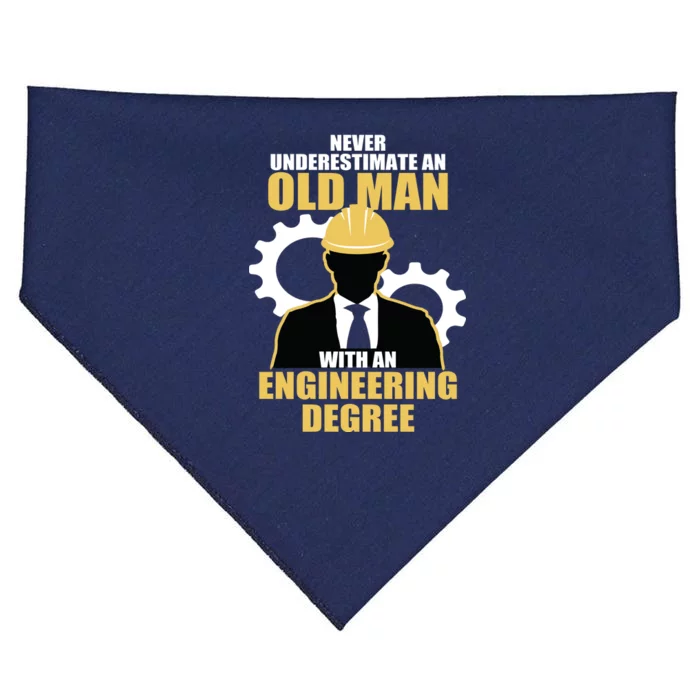 Never Underestimate An Old Man With An Engineering Degree USA-Made Doggie Bandana