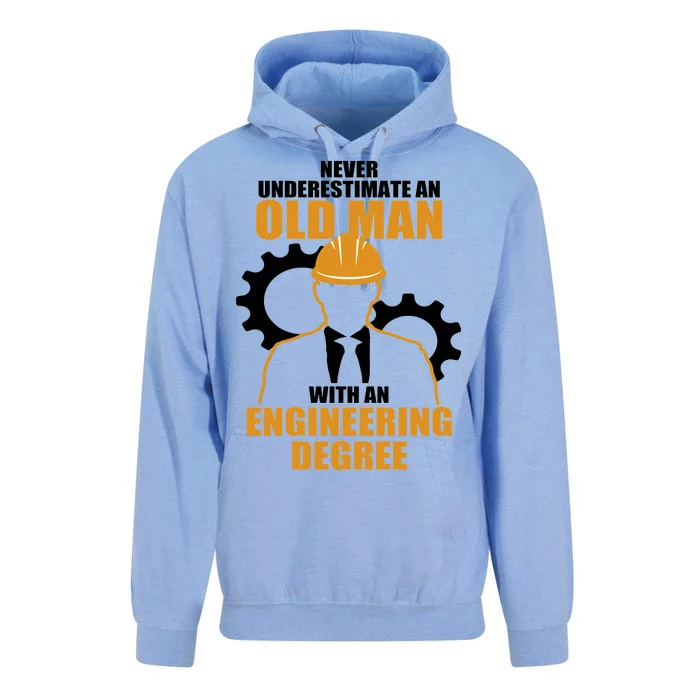 Never Underestimate An Old Man With An Engineering Degree Unisex Surf Hoodie