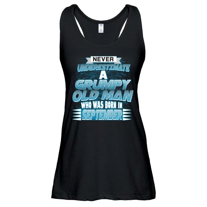 Never Underestimate Grumpy Old Man Born In September Ladies Essential Flowy Tank