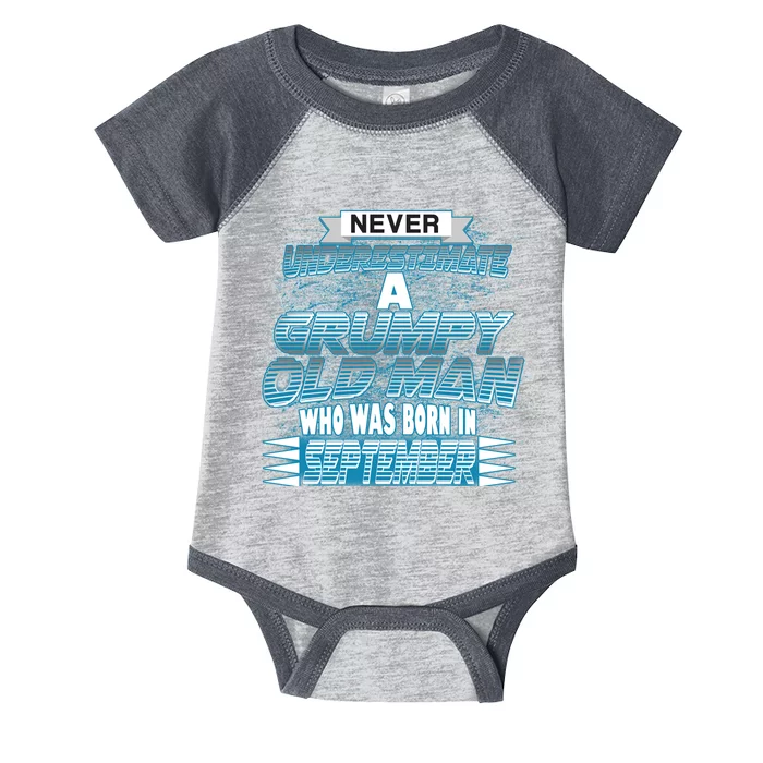 Never Underestimate Grumpy Old Man Born In September Infant Baby Jersey Bodysuit