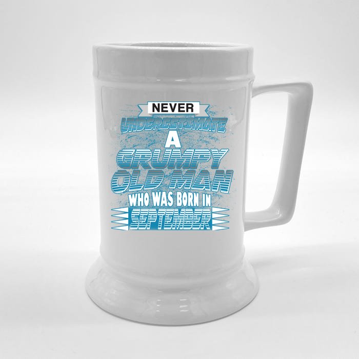 Never Underestimate Grumpy Old Man Born In September Front & Back Beer Stein