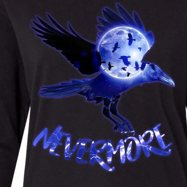 Nevermore Raven Halloween Womens Cotton Relaxed Long Sleeve T-Shirt