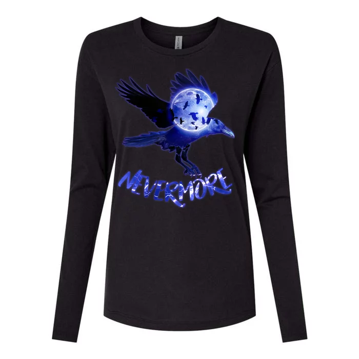 Nevermore Raven Halloween Womens Cotton Relaxed Long Sleeve T-Shirt