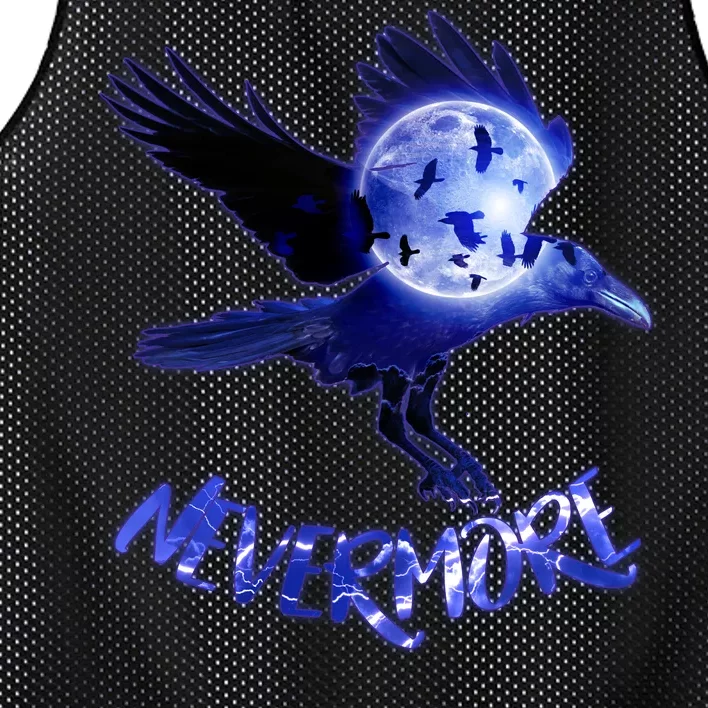 Nevermore Raven Halloween Mesh Reversible Basketball Jersey Tank